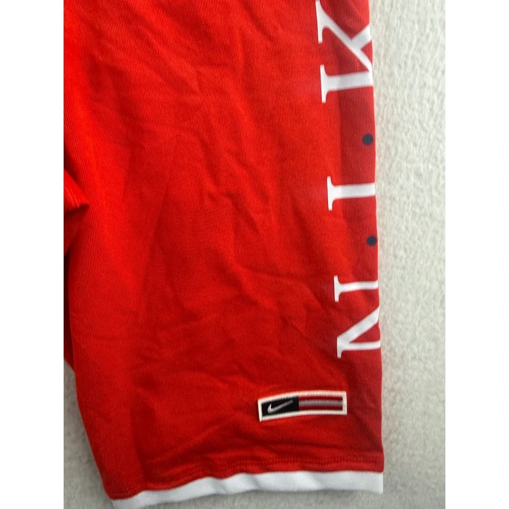 Nike Womens Red Navy Blue Logo Graphic Bike Shorts Size Small RN56323